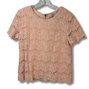 Gypsies & Moondust Lace Blush Boho Top Size L Coquette Girl Shabby Chic Romantic